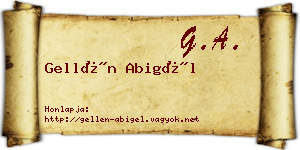 Gellén Abigél névjegykártya